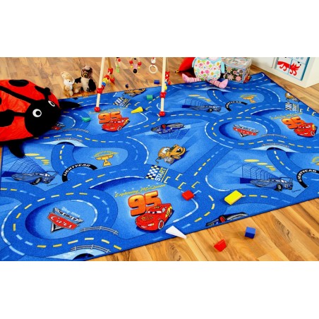 Dywanik dziecięcy Auta Cars Disney niebieski 200x300