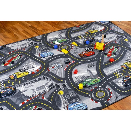 Dywanik dziecięcy Auta Cars Disney szary 200x350