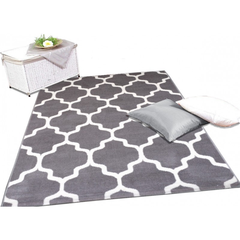 Dywan Marokańska koniczyna 140 cm x 200 cm szary popiel czarny