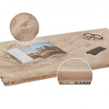 Dywan OSLO futro królika BEŻ