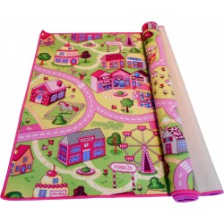 Kolorowe uliczki dywan dla dziewczyneczki