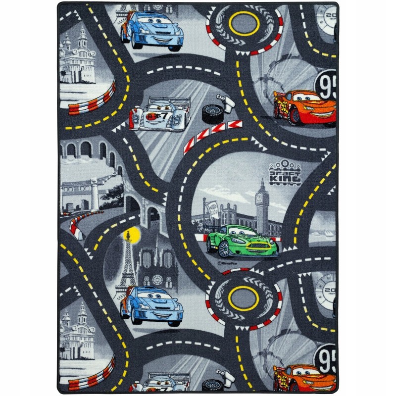Dywan miasto ulice drogi 200x300 Cars Disney auta wyścigi