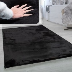 Pluszowy Wysoki Dywan do Salonu Rabbit 180x270 KOLOR CZARNY