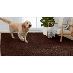 Dywan shaggy nowoczesny do sypialni salonu 150x100 brąz